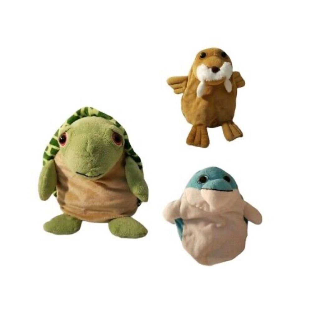 Pop Out Pets 3 Animals in One Turtle Dolphin Walrus 8 in Plush Stuffed Toy